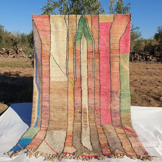 MOROCCAN BOUJAAD RUG | Moroccan Berber Rug | Colorful Rug Moroccan Carpet | Authentic Handmade Berber Bedroom Rugs | 10'7x6'6 Ft | 3,26x2,00 m - OunizZ