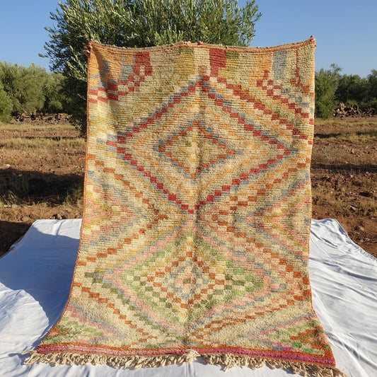 MOROCCAN BOUJAAD RUG | Moroccan Berber Rug | Colorful Rug Moroccan Carpet | Authentic Handmade Berber Bedroom Rugs | 8'4x6 Ft | 2,56x1,82 m - OunizZ