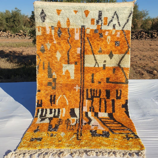 MOROCCAN BOUJAAD RUG | Moroccan Berber Rug | Colorful Rug Moroccan Carpet | Authentic Handmade Berber Bedroom Rugs | 9'1x5'2 Ft | 2,76x1,60 m - OunizZ