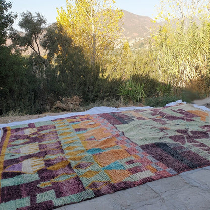 MOROCCAN BOUJAAD RUG | Moroccan Berber Rug | Colorful Rug Moroccan Carpet | Authentic Handmade Berber Living room Rug | 13'5x9'5 Ft | 4x3 m - OunizZ