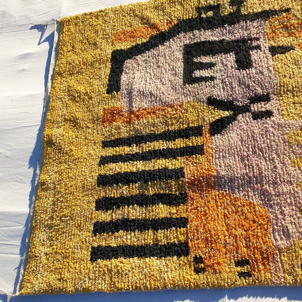 MOROCCAN BOUJAAD RUG | Moroccan Berber Rug | Orange & Yellow Moroccan Carpet | Authentic Berber Bedroom Rug | 10'3x7'4 Ft | 3,15x2,27 m - OunizZ