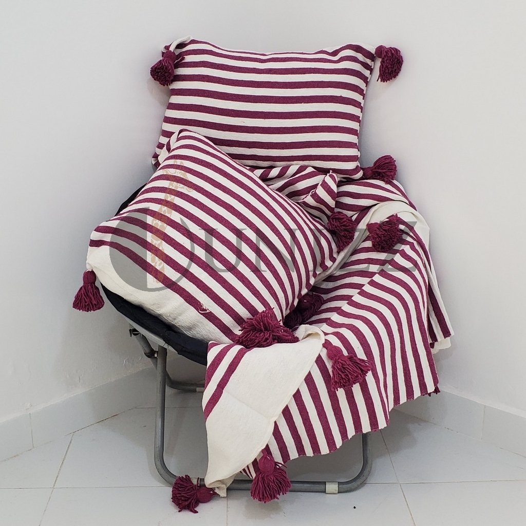 Moroccan Pom Pom Blankets + Cushions - OunizZ