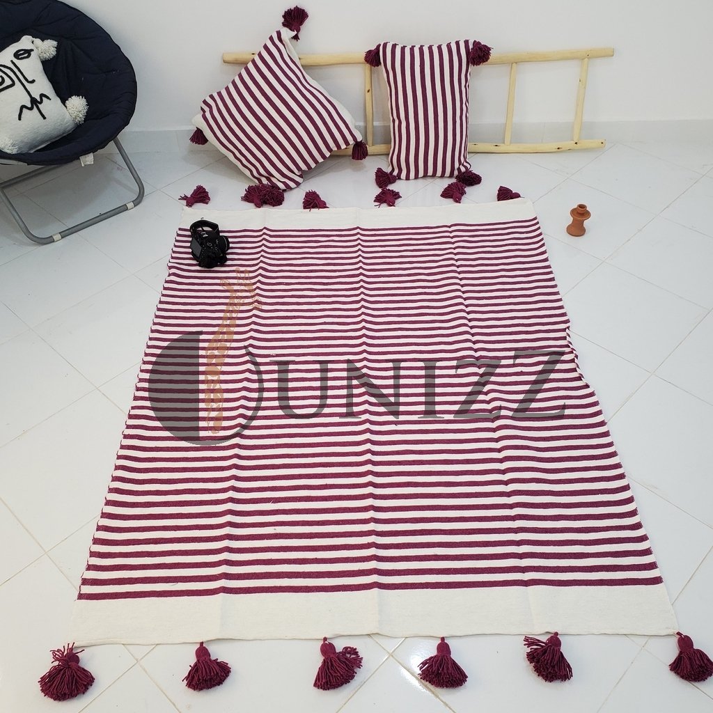 Moroccan Pom Pom Blankets + Cushions - OunizZ