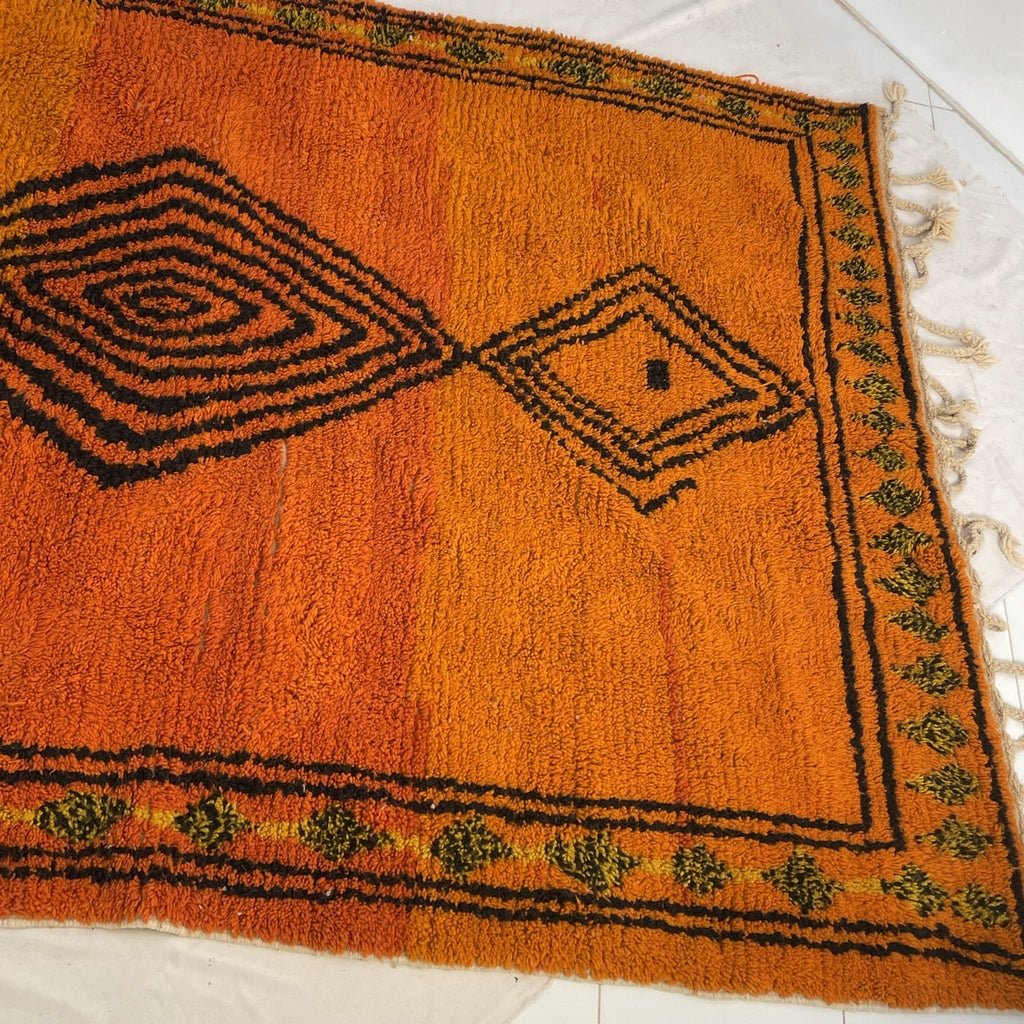 Moroccan Rug Orange Boujaad | 10'5x6'9 Ft | 3,2x2,1 m | ORARDA| 100% wool handmade - OunizZ