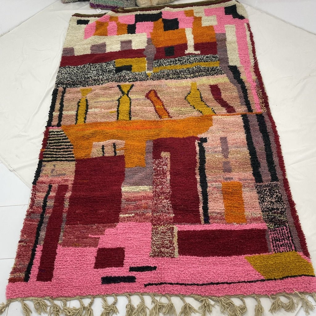 Moroccan Rug Pink Boujaad | 10x6'6 Ft | 3x2 m | KLOUNE | 100% wool handmade - OunizZ