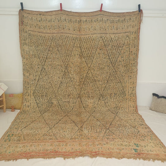 Moroccan VINTAGE Rug | 11'3x7'8 Ft | 3,45x2,38 m | DARNA | 100% wool handmade - OunizZ