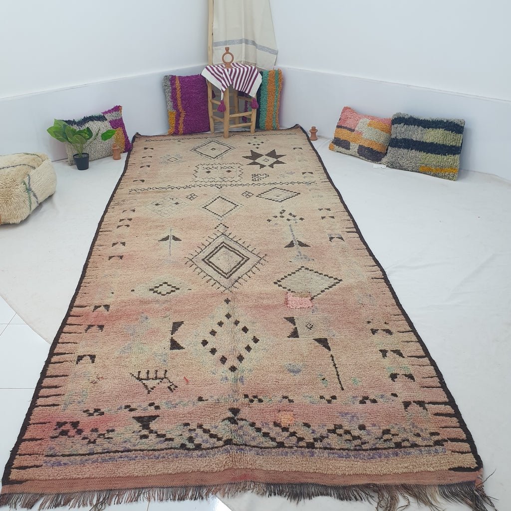 Moroccan VINTAGE Rug | 12'4x5'1 Ft | 3,79x1,56 m | TOWABA | 100% wool handmade - OunizZ