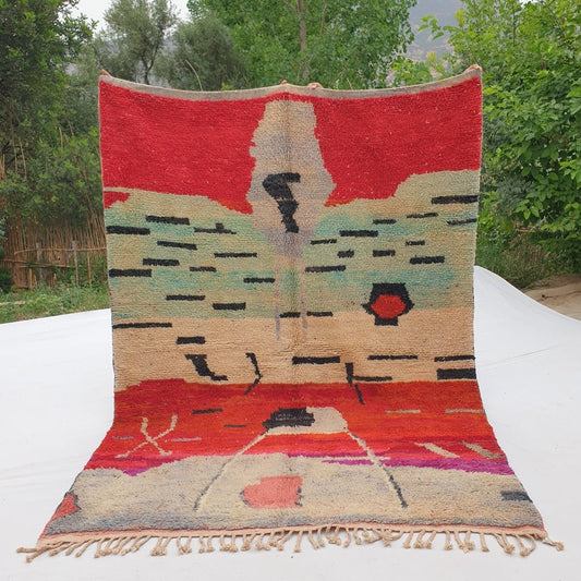 Najak - MOROCCAN BOUJAAD RUG | Berber Colorful Area Rug for living room Handmade Authentic Wool | 9'3x7 Ft | 284x213 cm - OunizZ