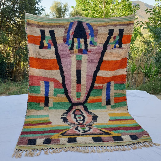 Nizira - MOROCCAN BOUJAAD RUG | Berber Colorful Area Rug for living room Handmade Authentic Wool | 10x6'7 Ft | 304x203 cm - OunizZ