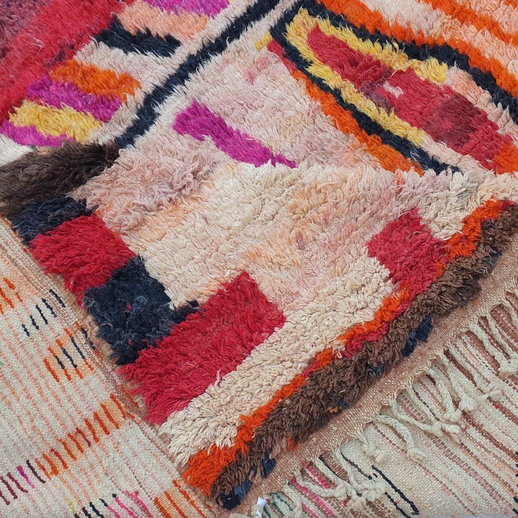 Nssala - MOROCCAN BOUJAD RUG | Large Berber Colorful Area Rug for living room Handmade Authentic Wool | 13'5x10'2 Ft | 413x310 cm - OunizZ