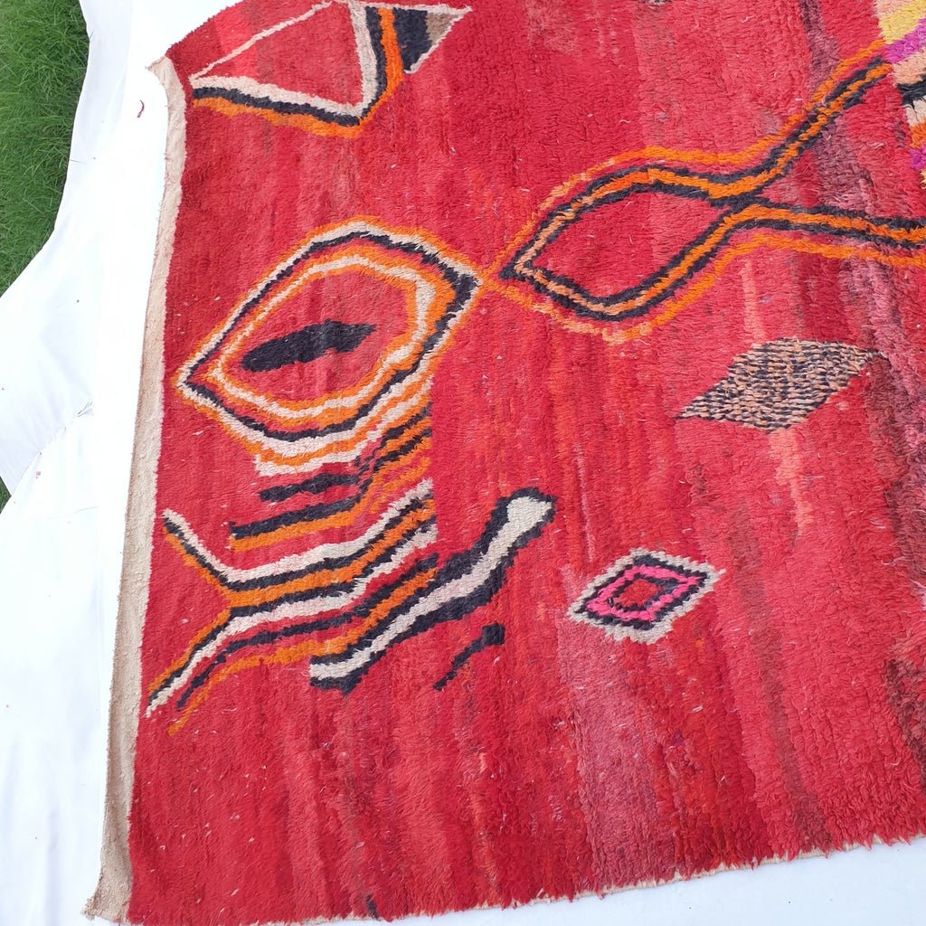 Nssala - MOROCCAN BOUJAD RUG | Large Berber Colorful Area Rug for living room Handmade Authentic Wool | 13'5x10'2 Ft | 413x310 cm - OunizZ