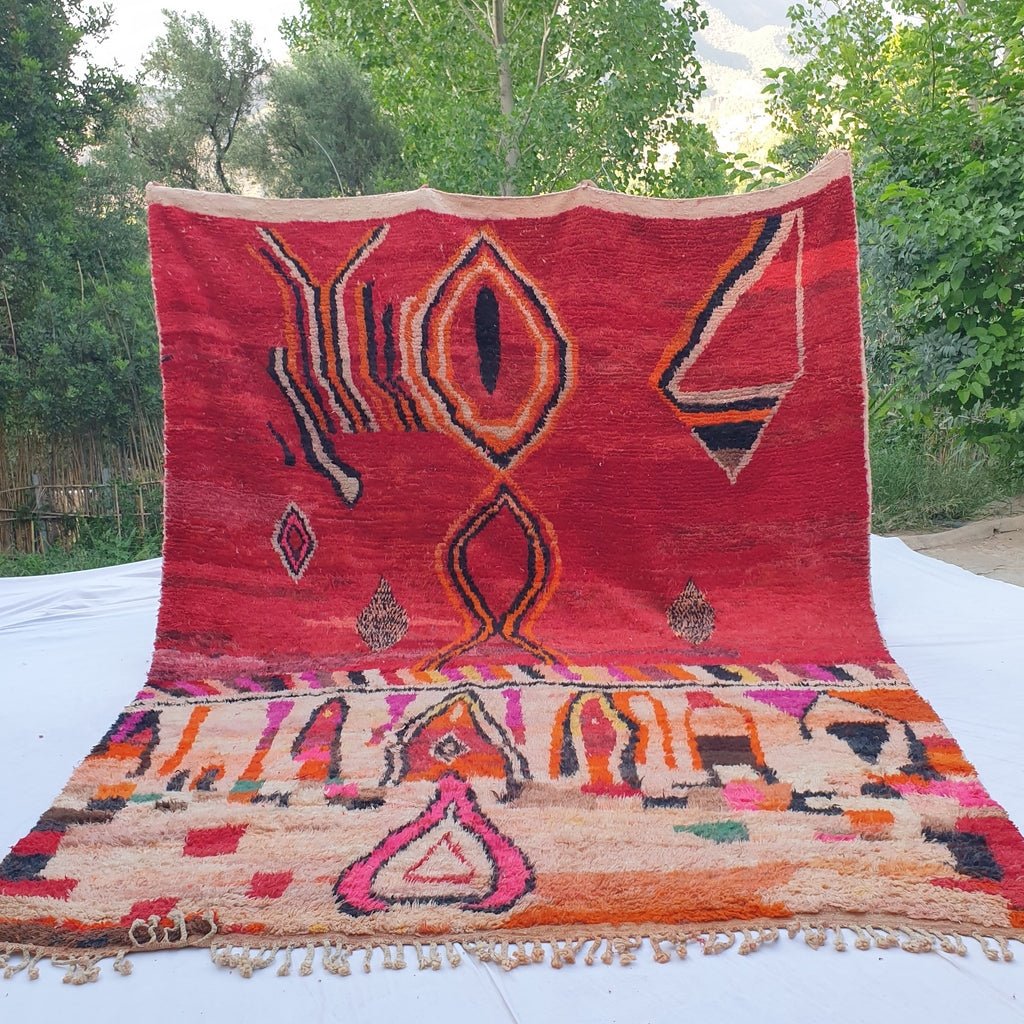 Nssala - MOROCCAN BOUJAD RUG | Large Berber Colorful Area Rug for living room Handmade Authentic Wool | 13'5x10'2 Ft | 413x310 cm - OunizZ