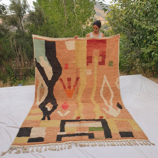 Ouazima - MOROCCAN RUG BOUJAAD | Moroccan Berber Rug | Colorful Rug Moroccan Carpet | Authentic Handmade Berber Bedroom Rugs | 9'09x6'07 Ft | 277x185 cm - OunizZ