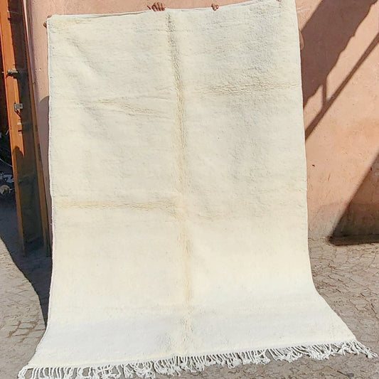 OURTAGHIR | BENI OUARAIN White Rug | 100% wool handmade in Morocco - OunizZ