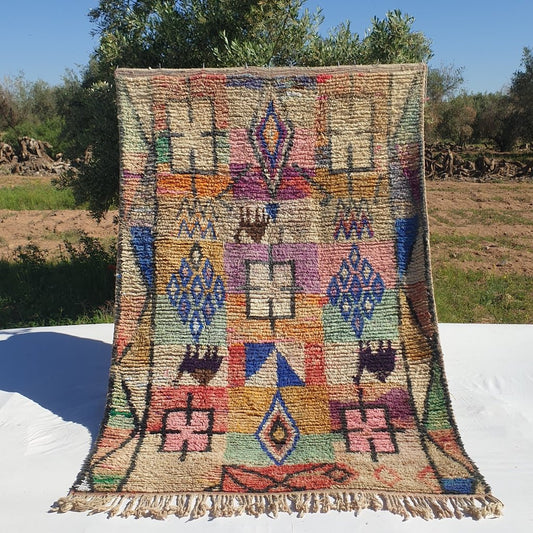 Rakiaa - MOROCCAN BOUJAAD RUG | Berber Colorful Area Rug for living room Handmade Authentic Wool | 9'7x6'4 Ft | 295x195 cm - OunizZ