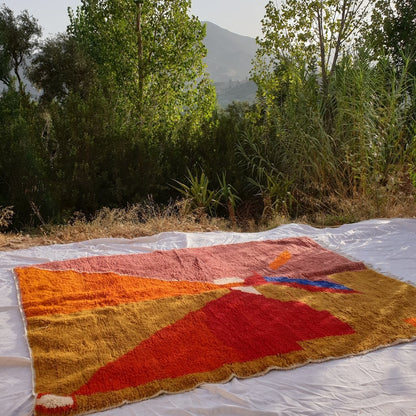 ROUMISS | 9x6'6 Ft | 2,77x2,00 m | Moroccan Beni Ourain Rug | 100% wool handmade - OunizZ