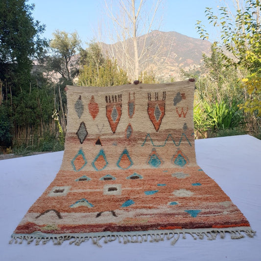 Sakina - MOROCCAN RUG BOUJAD | Moroccan Berber Rug | Colorful Rug Moroccan Carpet | Authentic Handmade Berber Bedroom Rugs | 10'37x6'33 Ft | 316x193 cm - OunizZ