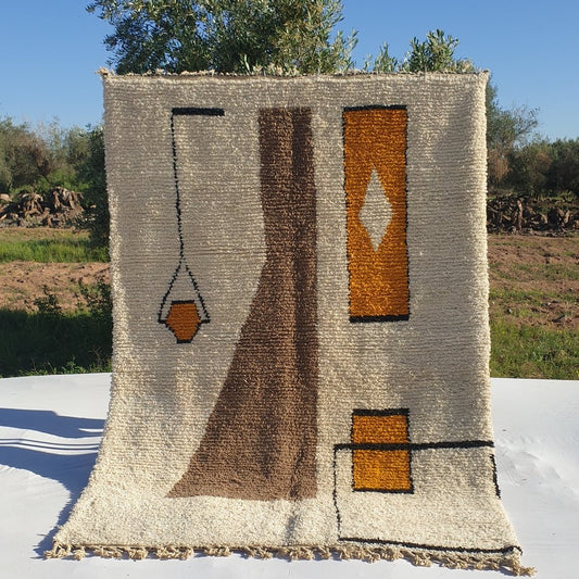 Sanab - MOROCCAN BOUJAAD RUG | Berber Colorful Area Rug for living room Handmade Authentic Wool | 9'4x6'7 Ft | 285x203 cm - OunizZ