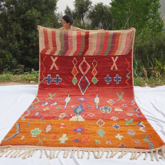 SILYA | 10x6'5 Ft | 3x2 m | Moroccan Colorful Rug | 100% wool handmade - OunizZ