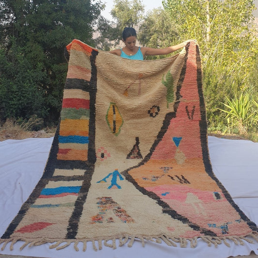 SIMARI | 9'4x6'4 Ft | 287x195 cm | Moroccan Colorful Rug | 100% wool handmade - OunizZ