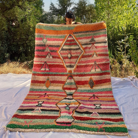 STIRAT | 9x5'6 Ft | 2,7x1,7 m | Moroccan Colorful Rug | 100% wool handmade - OunizZ