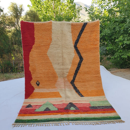 Sttara - MOROCCAN BOUJAAD RUG | Berber Colorful Area Rug for living room Handmade Authentic Wool | 9'8x6'6 Ft | 298x202 cm - OunizZ