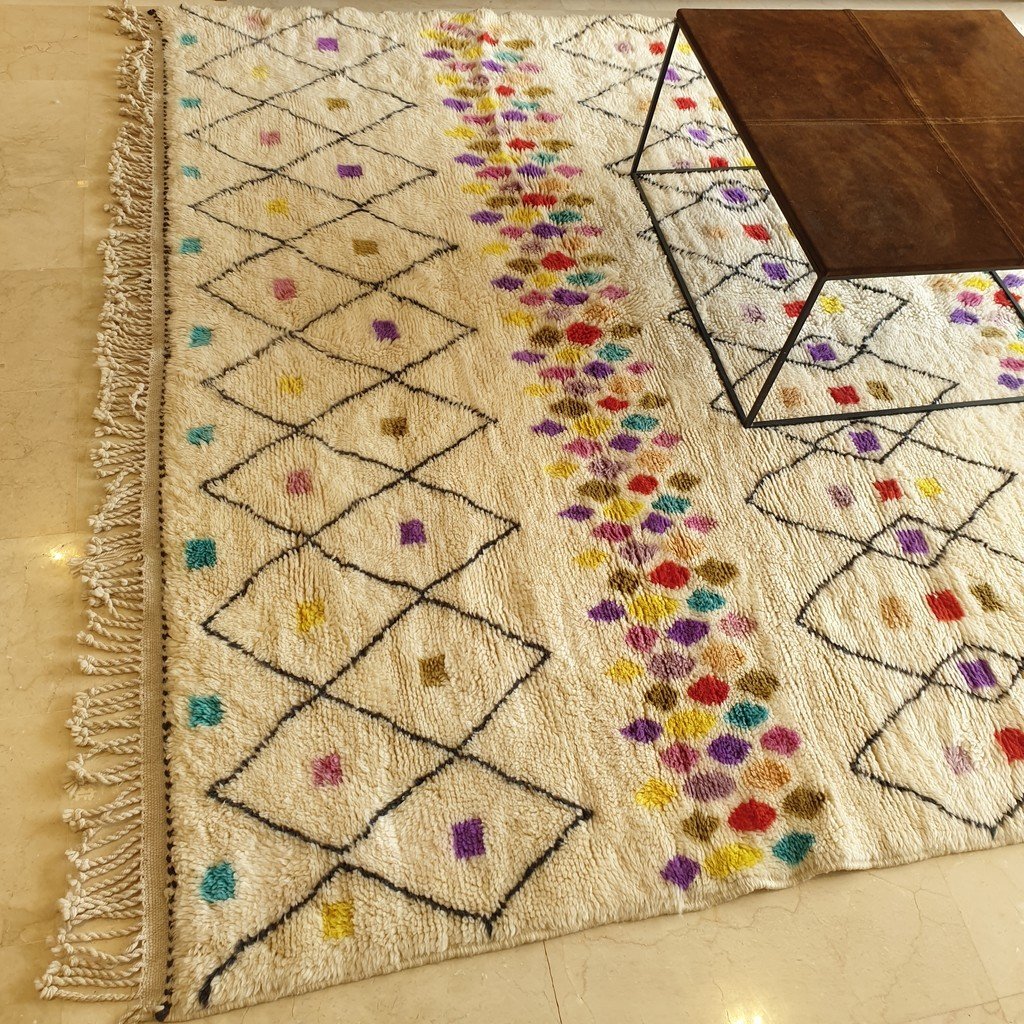 TAKO | 10x7 Ft | 3,12x2,18 m | Moroccan Beni Mrirt Rug | 100% wool handmade - OunizZ