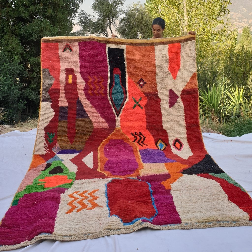 TEKEK | 10'2x6'9 Ft | 3,11x2,10 m | Moroccan Colorful Rug | 100% wool handmade - OunizZ