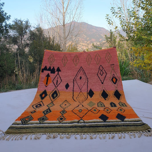 Zaina - MOROCCAN RUG BOUJAD | Moroccan Berber Rug | Colorful Rug Moroccan Carpet | Authentic Handmade Berber Bedroom Rugs | 10'20x6'59 Ft | 311x201 cm - OunizZ