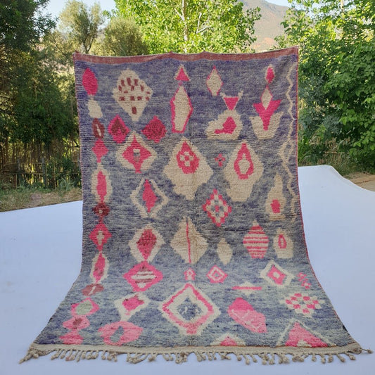 Zayana - MOROCCAN BOUJAAD RUG | Berber Colorful Area Rug for living room Handmade Authentic Wool | 9'8x6'6 Ft | 3x2 m - OunizZ